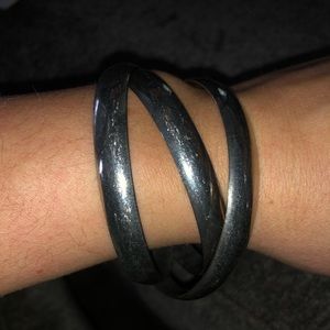 Silver 3 ring bangle